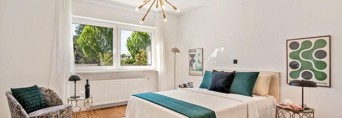 Fantásticamente modernizado: apartamento en propiedad de 3 habitaciones en ubicación céntrica - sin comisión – Schlafzimmer