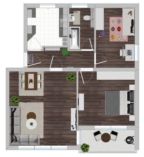 Grundriss mit Möbeln