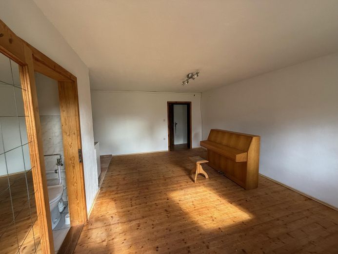 Wohnung im Grünen mit Garten und Hobby-Schrauberwerkstatt – Wohnzimmer