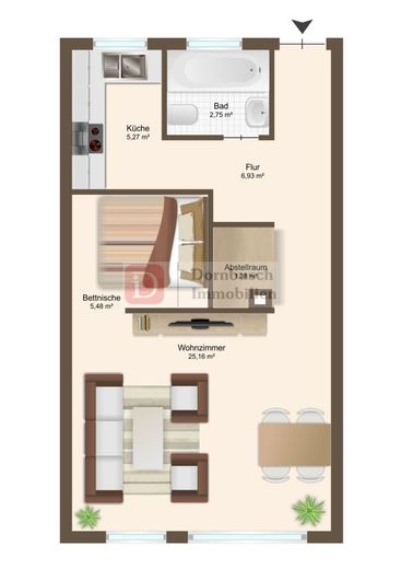 Top!! 1,5-Zimmer-Wohnung nahe der Alten Oper – Grundriss