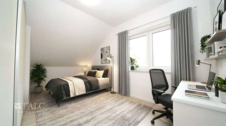 Exklusives Neubau-3-Familienhaus! Effizienz trifft auf hochwertige Wohnqualität! - FALC Immobilien – Jugend- Kinderzimmer DG (Vis.)