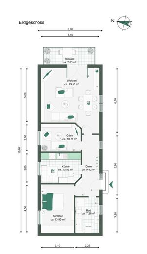 Grundriss Wohnbungalow