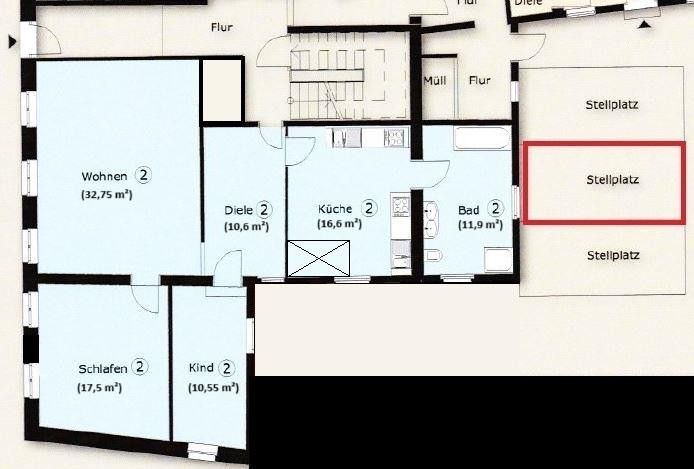 Stilvolle Altbauwohnung im Herzen von Schwabach – urbanes Wohnen mit historischem Charme – Grundriss EG rechts