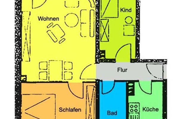 Wohnung mit Wohlfühlcharakter! Loggia mit Blick ins Grüne!