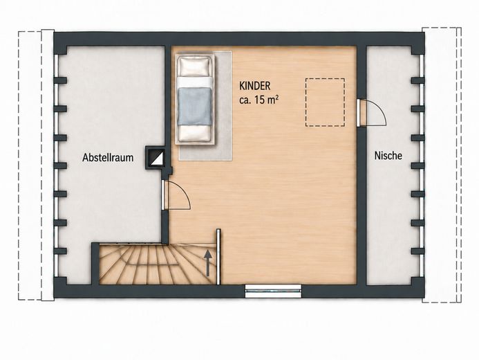 ***Curata casa bifamiliare ai margini del centro abitato di Illerberg*** – Dachgeschoss mit KI erstellt