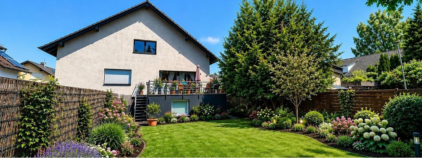 Moderne 4 Zimmer DG Wohnung mit Garten in ruhigem gehobenen Wohngebiet – Garten