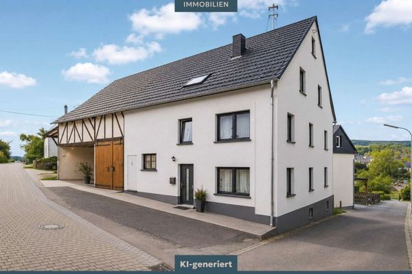 Großes Einfamilienhaus mit Nebengebäuden auf großem Grundstück