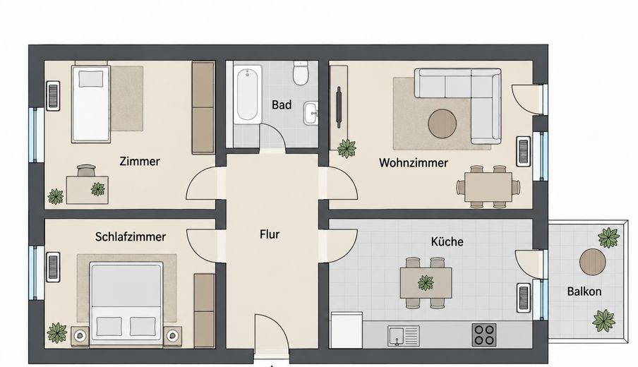 Kapitalanlage in Würzburg-Zellerau! 3 Zimmer mit Balkon – vermietet & provisionsfrei – Foto 6