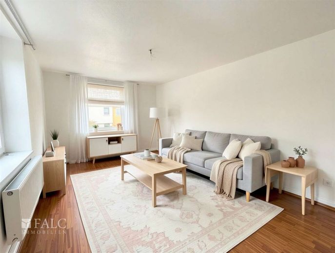 Ihr neues Zuhause in Herne: 2,5 Zimmer im 2.OG – Wohnzimmer digital visualisiert