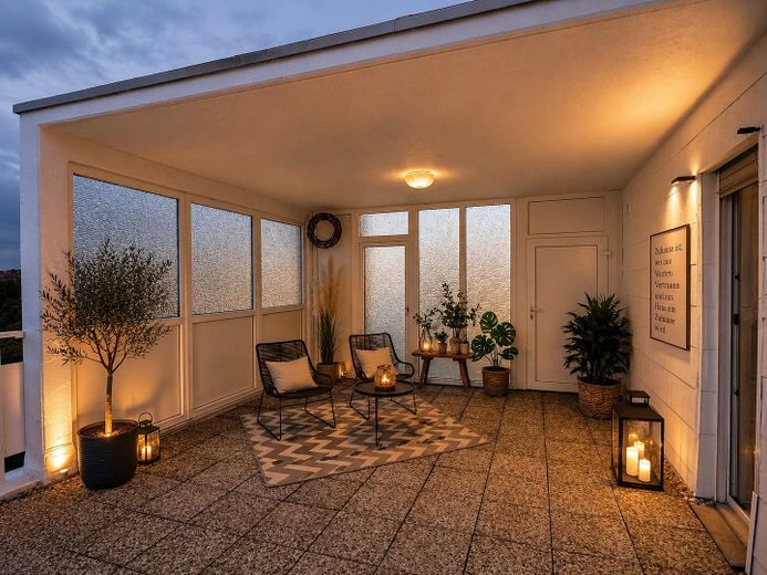 Provisionsfrei: Exklusives Penthouse mit XXL-Dachterrasse und Loggia – Loggia nach KI