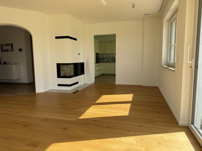 Aussicht ins Grüne! Lichtdurchflutetes Massivhaus in Bihlafingen, provisionsfrei – Wohnzimmer