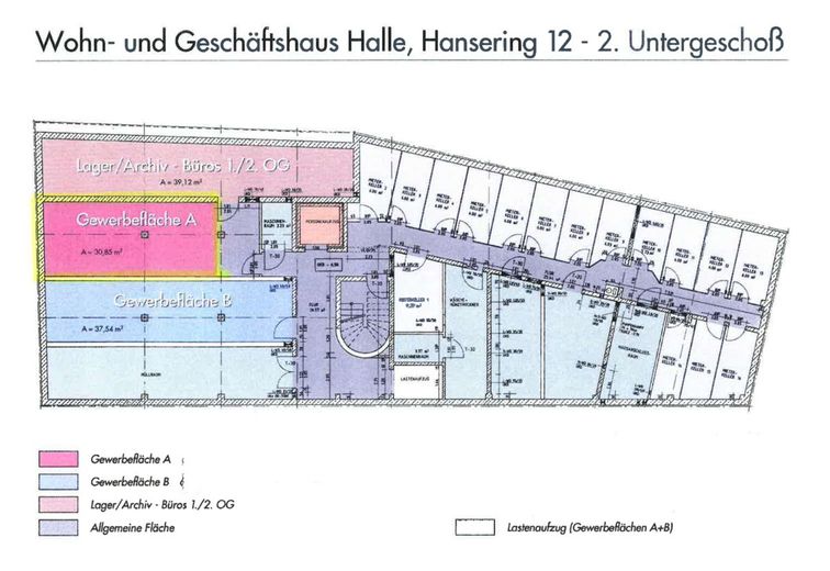 Attraktive Einzelhandels- und Ausstellungsfläche mit großzügiger Schaufensterfront – Grundriss UG 2