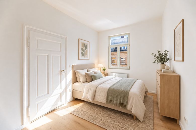 TOP gerenoveerde Altbau 3-kamerwoning! – Schlafzimmer Beispiel