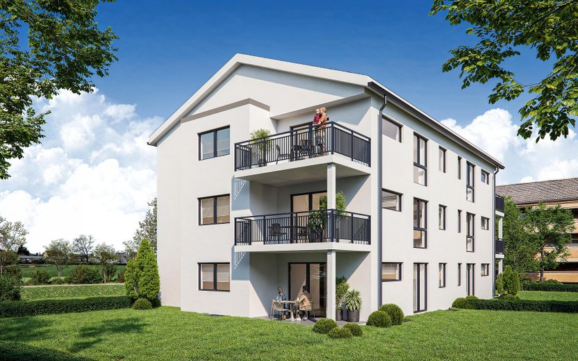 Erstbezug: Barrierefreie Neubauwohnung im 1. OG mit großem Balkon in ruhiger Lage an der Elz (W4) – Außenansicht