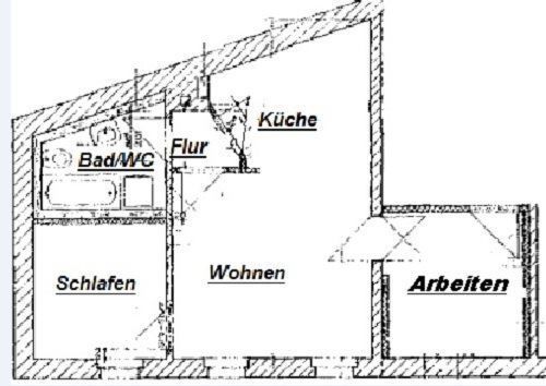 Kompakte Hinterhaus DG 2,5-Zimmer mit Einbauküche, Laminat und Wanne in uninaher Lage! – rem31a.3ogre_z