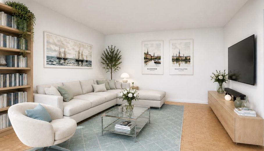 At Staden: An exclusive townhouse with 110 sqm on a well-maintained private street – Visual Wohnbereich