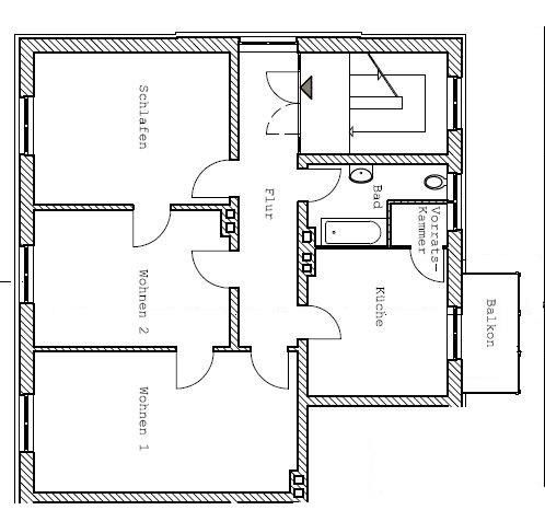 Hanseatik eski yapı klasiği: Paket halinde 3 daire • 44.605 € hedef kira • komisyonsuz – Grundriss 3-Zimmer-Whg, 2. OG