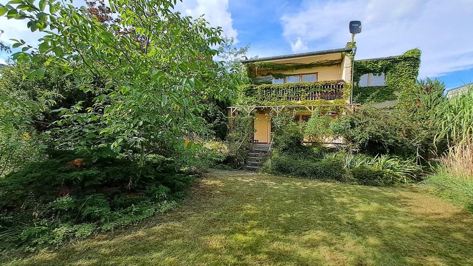Provisionsfrei, EINFAMILIENHAUS MIT GARTEN in begehrter Wohngegend Dessau-Ziebigk – Wiese vorm Haus