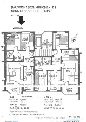 Grundriss Wohnung 60
