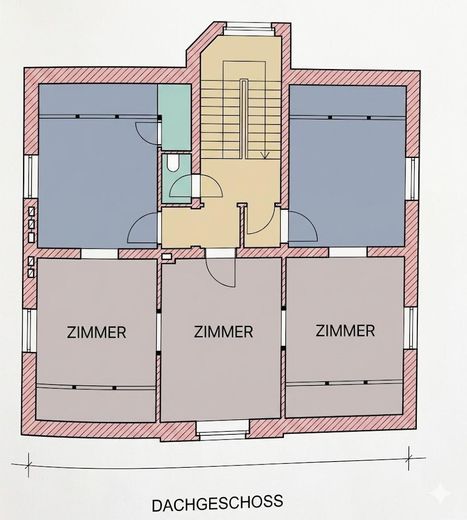 Großzügige 4 Zimmer Wohnung in attraktiver Lage am Dortmunder Hafen – Grundriss (DG.)