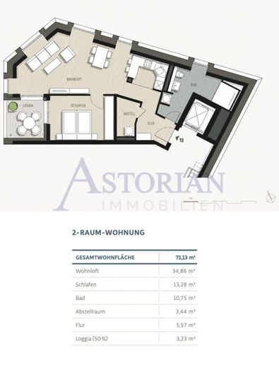 Ihr neues Zuhause über den Dächern von Dresden-Cotta | 2-Zimmer-Penthouse im EH40-QNG-Neubau – Grundriss