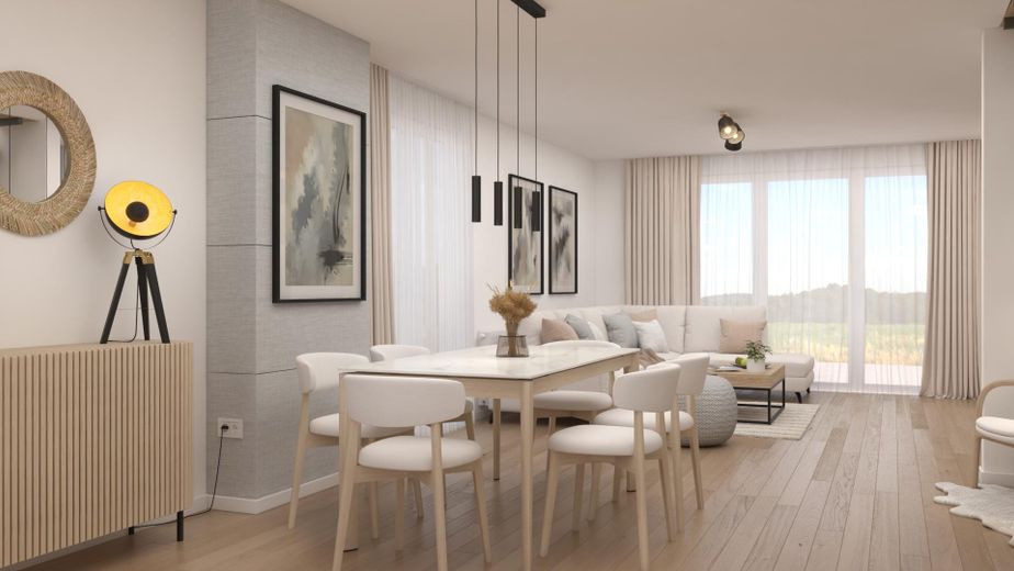 Modernes KfW-40-QNG-Massivhaus mit Garten – Top-Lage in Saulheim, PV & Wärmepumpe inklusive – Wohn-Essbereich Erdgeschoss