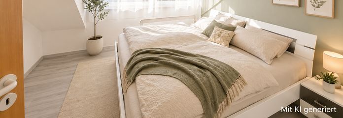 Attractive 2-room apartment, bathroom with tub + shower, garage, balcony – commission-free – Schlafen
