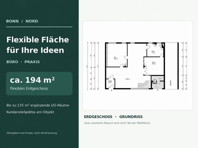 Flexible Office or Practice Space in Northern Bonn – Bonn Nord | Raum für Ideen