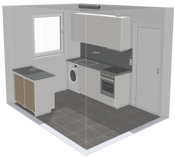 Helle 2-Zimmerwohnung mit Balkon in der Neustadt - 1050€ Warmiete – Küche (Visualisierung)