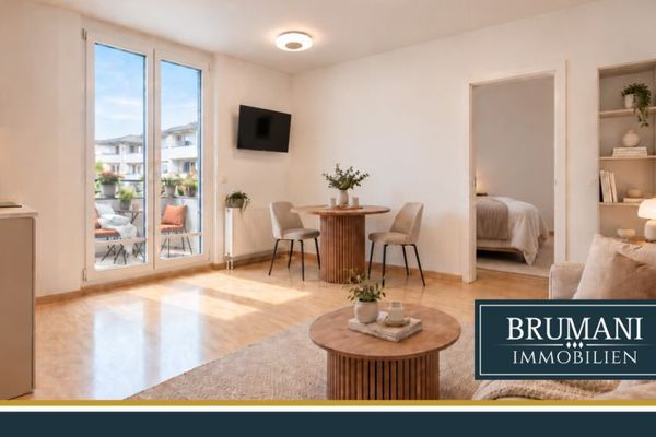 BRUMANI | Appartement lumineux de 2 pièces avec accès au balcon depuis le séjour et la chambre à coucher à Freiburg Rieselfeld