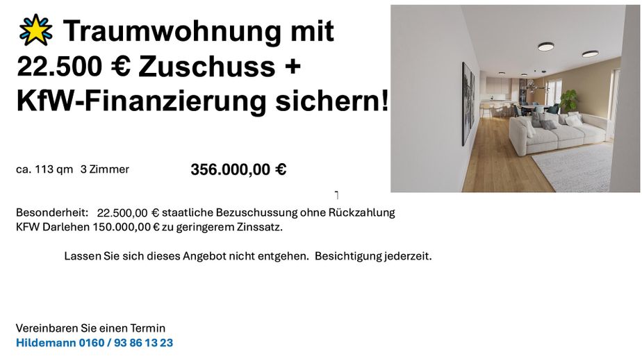 🌟 Traumwohnung mit  bis zu 22.500 € Tilgungszuschuss +  KfW-Finanzierung sichern! mit 3% AfA – Foto 2
