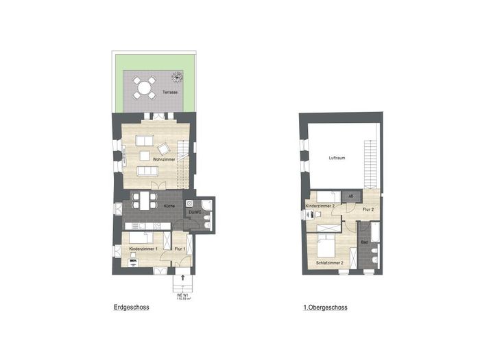 Erstbezug - Modernes Wohnen im historischen Ambiente – W1_1.jpg 4-Raum Maisonette mit Terrasse
