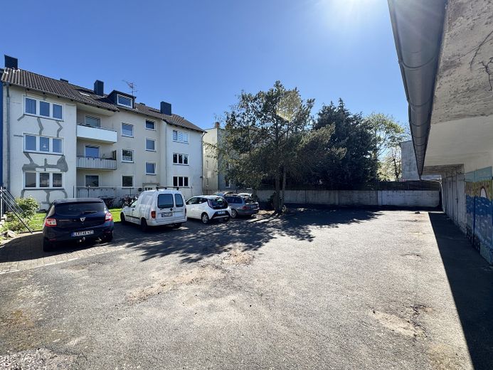 Sicht auf die Wohnungen von de