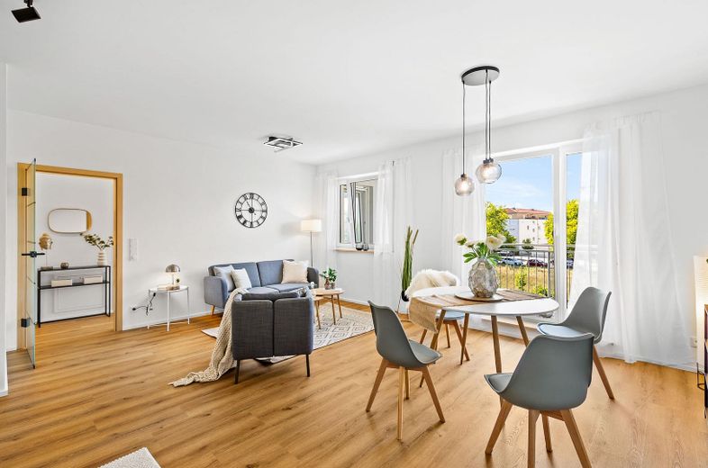 Emménagez et sentez-vous chez vous - Appartement moderne de 2 pièces, libre immédiatement – Wohnbereich zum Entspannen