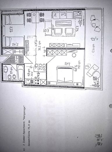 Deniz manzaralı! Plaja ve merkeze yakın, tamamen yenilenmiş üst düzey daire, 75 m², 2 oda – Grundriss