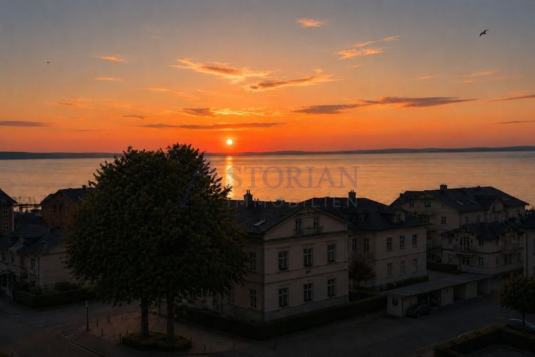Exklusives Penthouse mit Ostsee- und Boddenblick - für Selbstnutzung 
oder Kapitalanlage – Sonnenuntergang vom Schlafzimmer