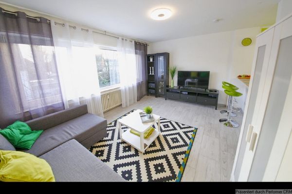 Bonito apartamento de 1 habitación amueblado en Düsseldorf con acceso a Internet y lavadora-secadora.