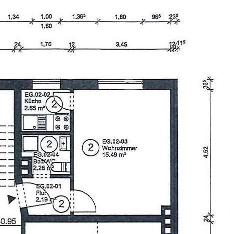 Möblierte und frisch sanierte 1-Zimmer-Wohnung in guter Lage zu vermieten – Grundriß