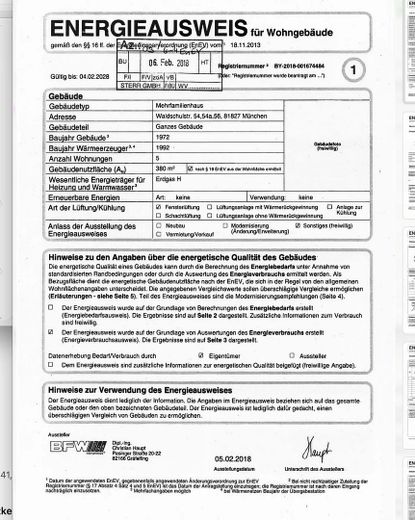 Komfortables WG-Zimmer in angenehmer Wohnatmosphäre I München | Waldschulstraße 54 – Energieausweis
