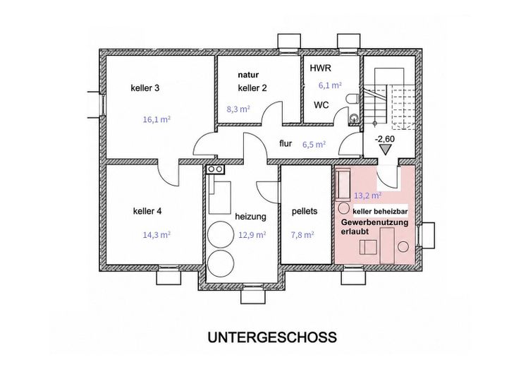 Sehr sonniges Holzhaus, KfW60, Isny-Großholzleute, EG barrierefrei, – Untergeschoss