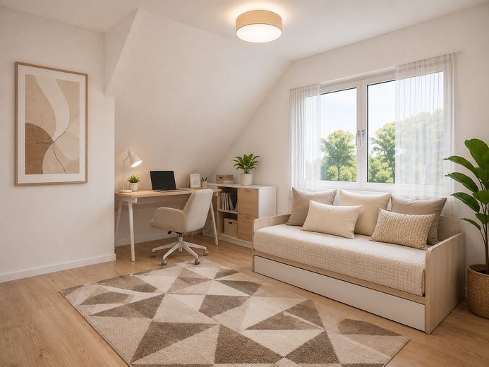 Großzügige 4,5-Zi.-Maisonette in Ergenzingen - Balkon, TG-Stellplatz & Wohnen auf 2 Ebenen – Visualisierung 1. DG Zimmer