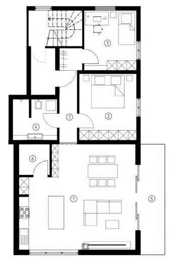 Grundriss Wohnung 1