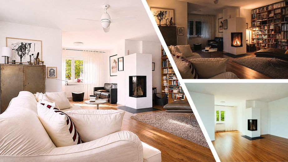 Haus in Traumlage und Top-Zustand. Provisionsfrei! – Wohnzimmer inkl. Kamin
