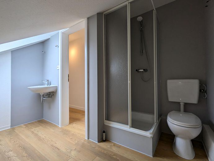 Charmante Dachgeschosswohnung – renoviert & stadtnah – Badezimmer