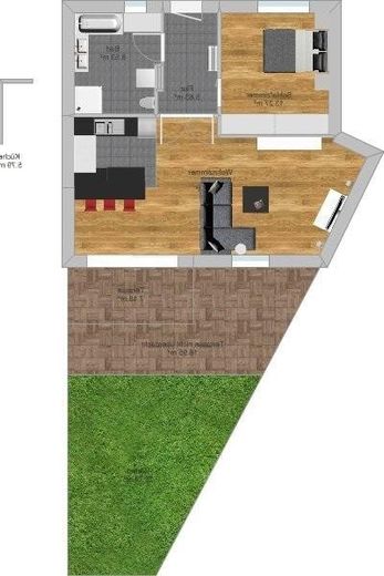 Appartement exclusif de 2 pièces au rez-de-chaussée avec grande terrasse orientée sud-ouest & jardin – écoénergétique à Buchloe – Photo 21