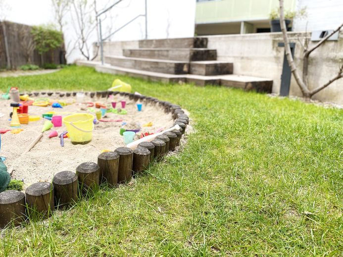 Townhouse-Wohnung Neckarstadt-Ost / Terrasse und Gartennutzung / 2 Balkone / Perfekt für Familien – Außenbereich