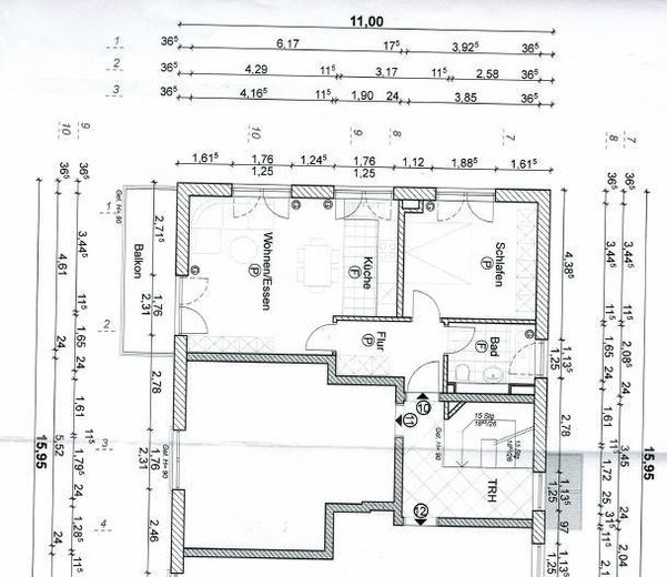 Moderno appartamento di 2 locali con ampio balcone e posto auto in garage sotterraneo a Monaco-Obermenzing – senza commissioni – Original-Grundriss