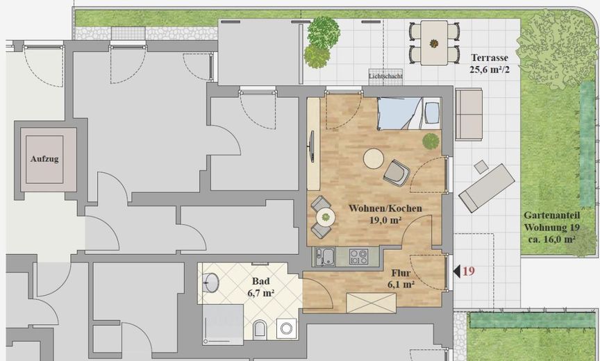 ERSTBEZUG ab 01.12.26 - HÜBSCHE 1-RAUM WOHNUNG MIT TERRASSE – Grundriss_WE_19