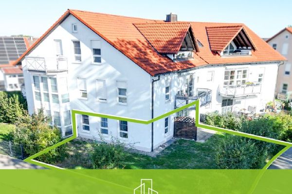 Memmingen-Steinheim'de kapalı otopark yeri bulunan harika bir zemin kat dairesi!