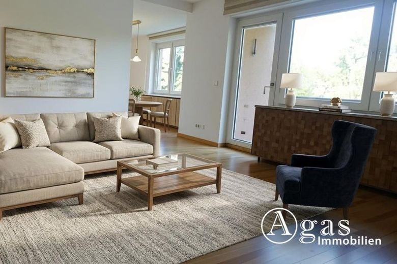 Derzeit vermietete 2,5-Zimmer-Wohnung mit Balkon zum Verkauf – Wohnzimmer